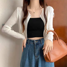 批发防晒开<b class='q'>衫</b>V领针织女薄款配吊带裙披肩外搭<b class='q'>空调</b><b class='q'>衫</b>短款长袖