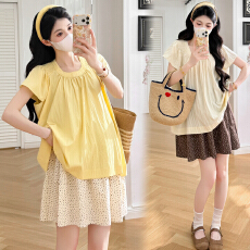 批发实拍2026夏装新款韩版时尚宽松大码<b class='q'>孕妇</b><b class='q'>上衣</b>+<b class='q'>孕妇</b><b class='q'>调节</b>裙