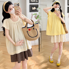 批发实拍2026夏装新款韩版时尚宽松大码<b class='q'>孕妇</b><b class='q'>上衣</b>+<b class='q'>孕妇</b><b class='q'>调节</b>裙