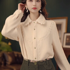 批发海棠未眠复古港风秋冬百搭休闲宽松<b class='q'>衬衫</b>上衣+长<b class='q'>裤</b>