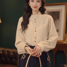 批发【彩虹糖果】复古港风秋<b class='q'>冬</b>厚款休闲百搭衬衫上衣