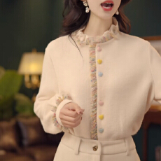 批发【多彩艺术】复古港风秋冬厚款休闲<b class='q'>百搭</b>衬衫上衣