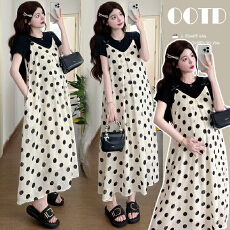 批发实拍<b class='q'>孕妇装</b>2026夏款韩系宽松减龄波点吊带裙+莫代尔<b class='q'>T</b><b class='q'>恤</b>两件套