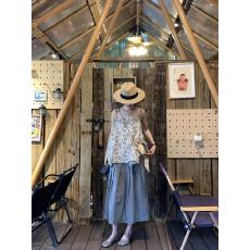 批发<b class='q'>日系</b>文艺慵懒风穿搭一整套女夏抹胸吊带上衣半身裙套装亚麻两件套