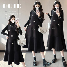 批发实拍~孕妇装秋冬套装 金丝绒，加绒加厚连衣裙+ 时尚舒适孕期穿搭