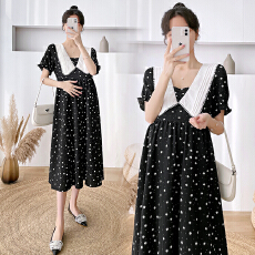 批发实拍~<b class='q'>孕妇</b><b class='q'>夏装</b>碎花连衣裙 宽松<b class='q'>大码</b>翻领 孕期遮肚显瘦透气长款裙