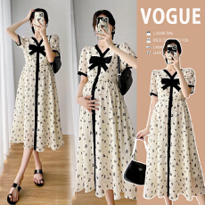 批发实拍~<b class='q'>孕妇</b><b class='q'>夏装</b>碎花连衣裙宽松<b class='q'>大码</b> 孕期遮肚显瘦透气温柔风长款裙