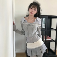 批发有货 韩系<b class='q'>衬衫</b>拼接假两件卫衣秋冬