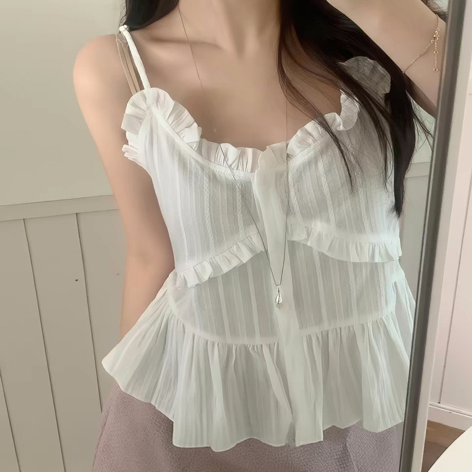 보 주님 섹션 목이버섯 레이스 부서 버클 다용도 스택 착용 캐미솔