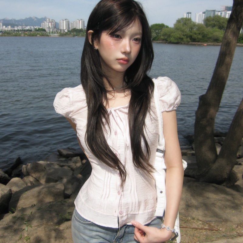 감기 센스 레이스업 허리 수축 한 첨부 된 의류