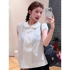 批发少女感甜妹纯欲泡泡袖娃娃领衬衫