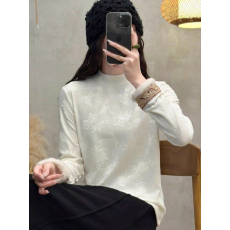 批发2025秋冬新款中式国风加绒刺绣百搭洋气长袖<b class='q'>T</b><b class='q'>恤</b>上衣女装