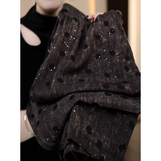 批发2026细闪直筒裤春<b class='q'>秋</b>新款显瘦百搭Q松紧腰休闲显瘦波点长裤宽松