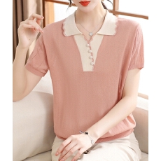 批发妈妈夏装2025新款<b class='q'>时尚</b>冰丝短袖洋气高贵妇女t恤上衣