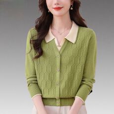 批发秋冬新款高级感翻领假两件针织衫女时尚洋气毛衣<b class='q'>打底衫</b>百搭上衣女