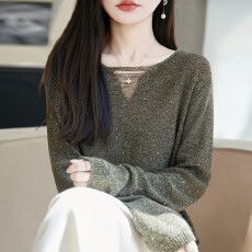批发镂空秋季大码针织打底衫女洋气<b class='q'>中老年女装</b>上衣秋冬毛衣