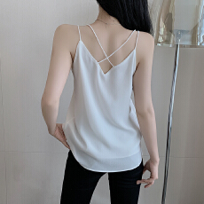 批发2026<b class='q'>雪纺</b>吊带<b class='q'>背心</b>女西装内搭新款<b class='q'>双层</b>V领打底衫宽松无袖上衣女夏