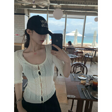 批发sheepland芳心猎手蕾丝纯欲性感内衣轻薄透视针织T恤开衫上衣女夏