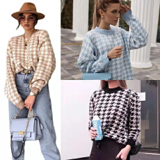 批发亚马逊新款2021秋冬季欧美<b class='q'>街头</b>潮人套头高领宽松型毛衣女式针织衫