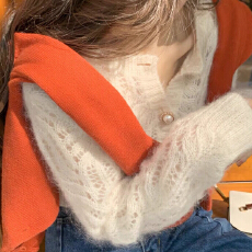 批发薄款镂空<b class='q'>马海毛</b>针织衫<b class='q'>开衫</b>新款春季宽松小香风短款毛衣外套