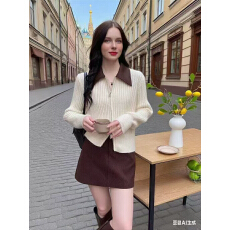 批发毛衣<b class='q'>女士</b>早秋季2025秋新款爆款洋气时尚软糯针织开衫短外套