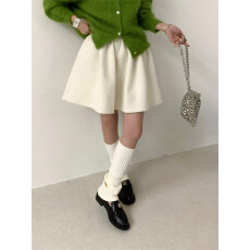 批发加厚灰色羊毛呢蓬蓬短裙女秋冬<b class='q'>大码</b>小个子遮胯半身裙显瘦花苞伞裙