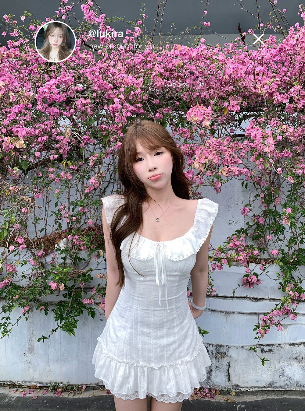lukira 아름다운 샤오 바이 흰색 꽃 프릴 작은 날다 소매 여성 드레스 봄 여름 허리 수축 한 마디 미니 스커트