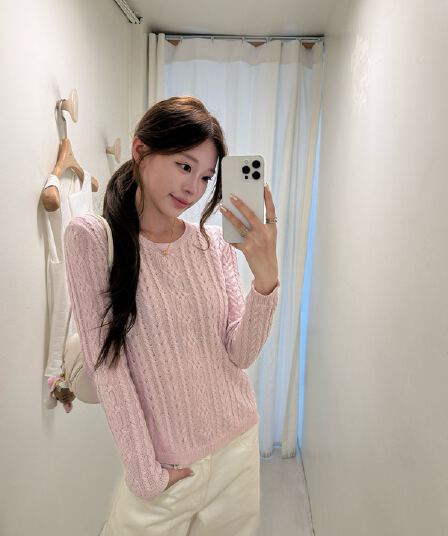 xzichic 가져 오기 그리고 종이 모래 라운드 넥 긴팔 모직물 마이크로 루즈핏 분위기 센스 슬림해 보이는 작은 셔츠 여성 가을