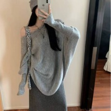批发新款大版型<b class='q'>百搭</b>款孕妇秋冬款日常慵懒风时尚毛衣