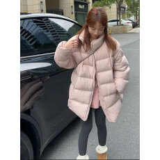 批发时尚立领棉衣棉服女2025年冬季新款休闲小个子加厚保暖外套潮