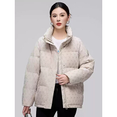 批发<b class='q'>雅</b><b class='q'>鹿</b>短款立领<b class='q'>羽绒服</b>女2025冬季新款时尚加厚爱心印花保暖外套