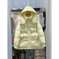批发<b class='q'>特价</b>白鸭绒小个子<b class='q'>羽绒服</b>女中长款2025冬季新款韩版宽松收腰外套潮