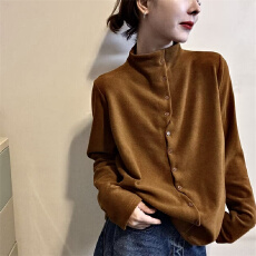 批发秋冬巨好看的上衣德绒打底衫<b class='q'>女</b>半高领2025新款爆款长袖高级感开衫