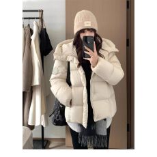 批发短款羽绒棉服女2025冬季新款小个子连帽宽松加厚棉服外套万件
