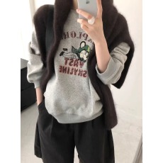 批发官图华棉复合-薄款/加绒 秋冬装加绒圆领卫衣女印花<b class='q'>宝宝</b>绒