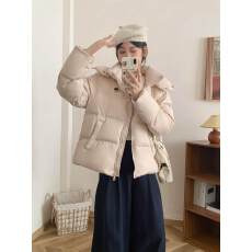 批发小熊羽绒服女2025新款零压云柔短款美拉德连帽韩版宽松<b class='q'>冬</b>加厚外套