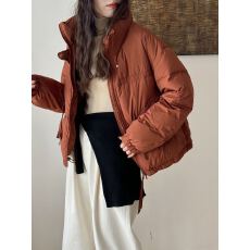 批发白鸭绒 2025冬季新款羽绒服女短款立领小个子欧货加厚外套