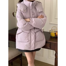 批发白鸭绒2025羽绒服冬季小个子新款收腰<b class='q'>韩版</b>连帽加厚保暖外套中长款