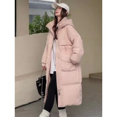 批发白鹅绒宽松羽绒服女 中长款2025<b class='q'>冬</b>季新款过膝加厚抗寒修身外套