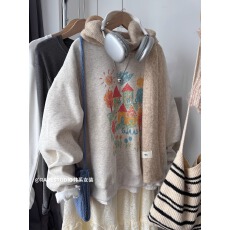 批发华棉复合-薄款/加绒 秋冬装加绒圆领<b class='q'>卫衣</b>女印花<b class='q'>宝宝</b>绒