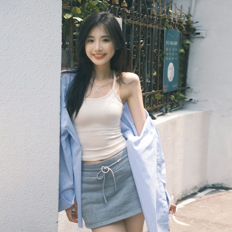 파란색 스트라이프 셔츠 재킷 2025 새로운 가을 느긋한 바람 한 부서 두꺼운 스타일 셔츠