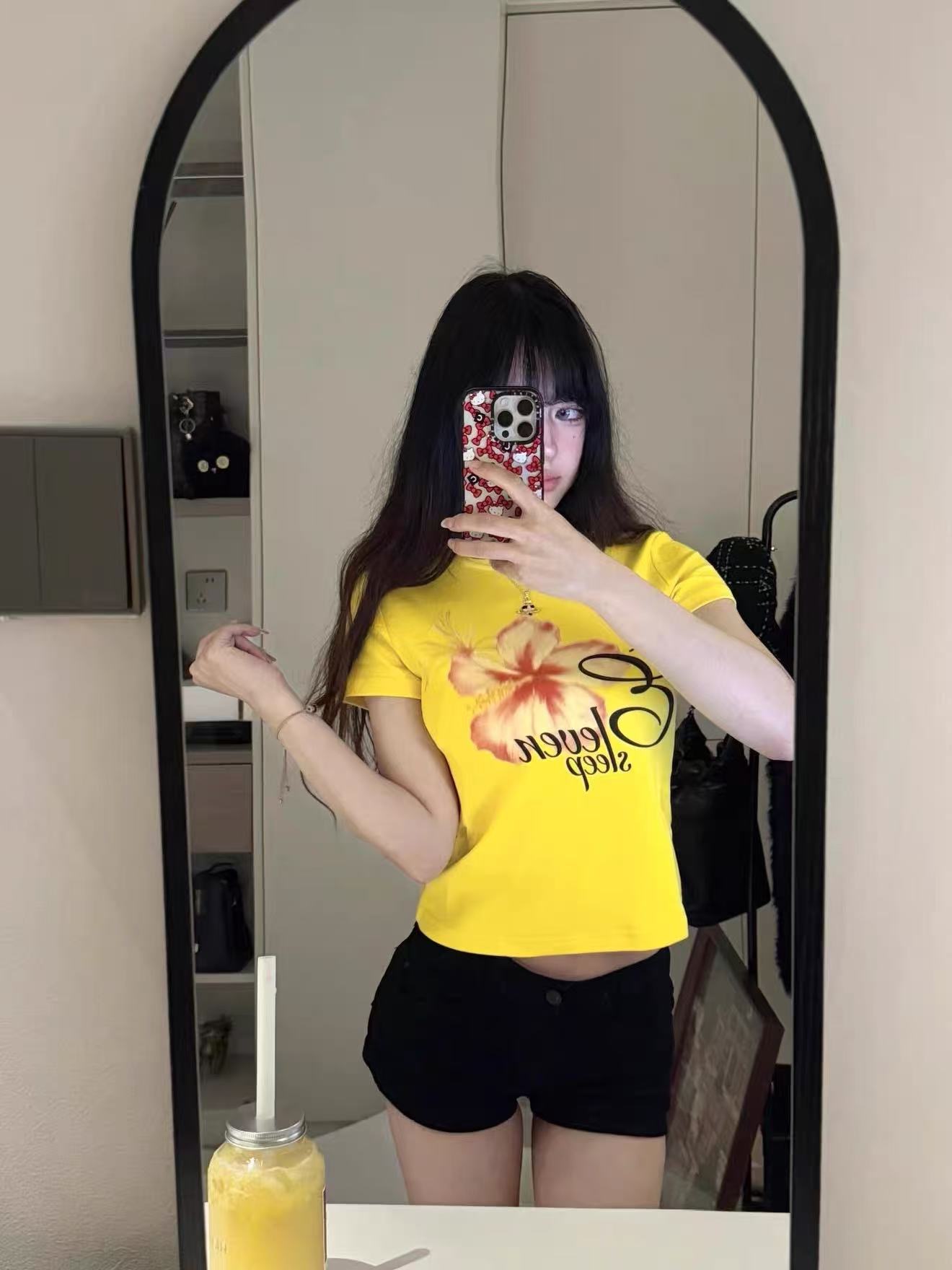 40 220 그램 빗질하다 92 면 8 암모니아 Lun 이후 패키지 칼라 몸매 가꾸기 슬림해 보이는 긍정적 인 어깨 반팔 티셔츠 여성