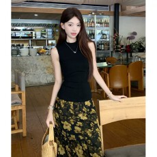 批发夏季新中式碎花裙子女夏2026<b class='q'>新款</b>半身裙长裙薄纱复古姐系贵感