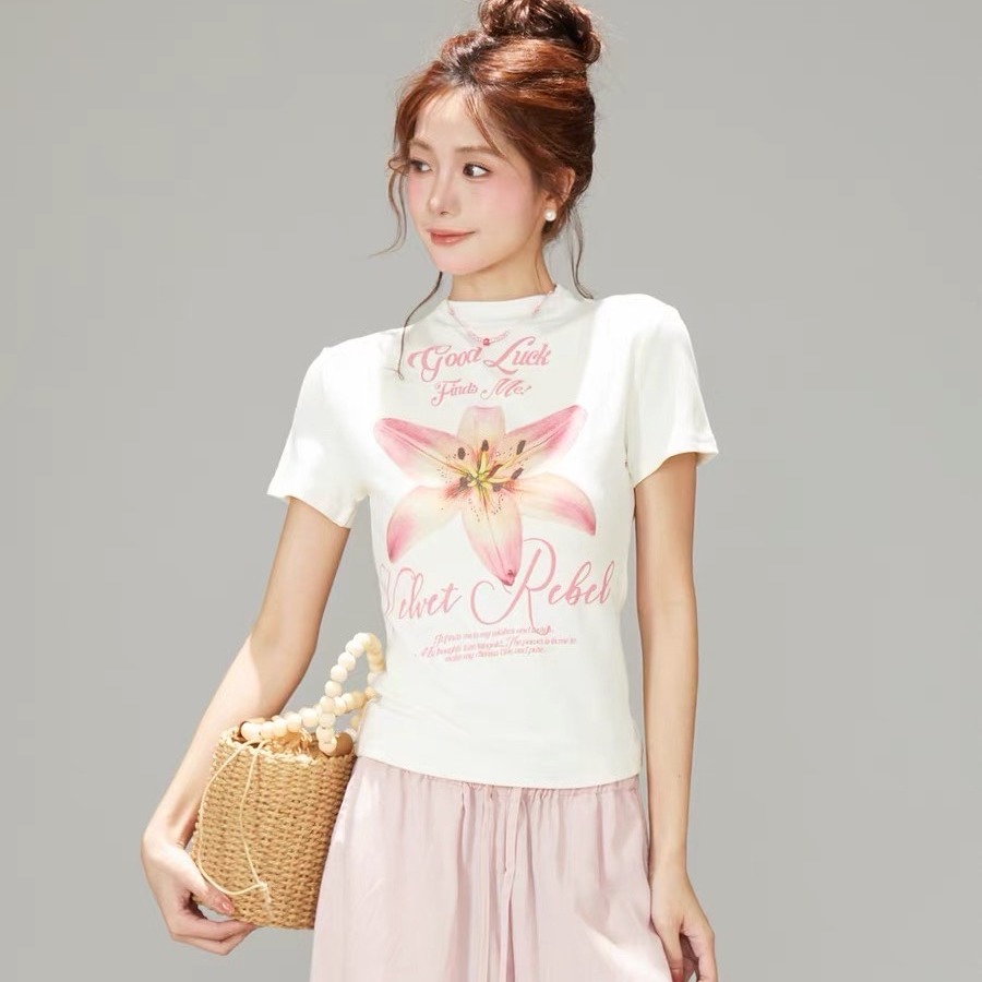 40 220 그램 빗질하다 92 면 8 암모니아 Lun 이후 패키지 칼라 몸매 가꾸기 슬림해 보이는 긍정적 인 어깨 반팔 티셔츠 여성