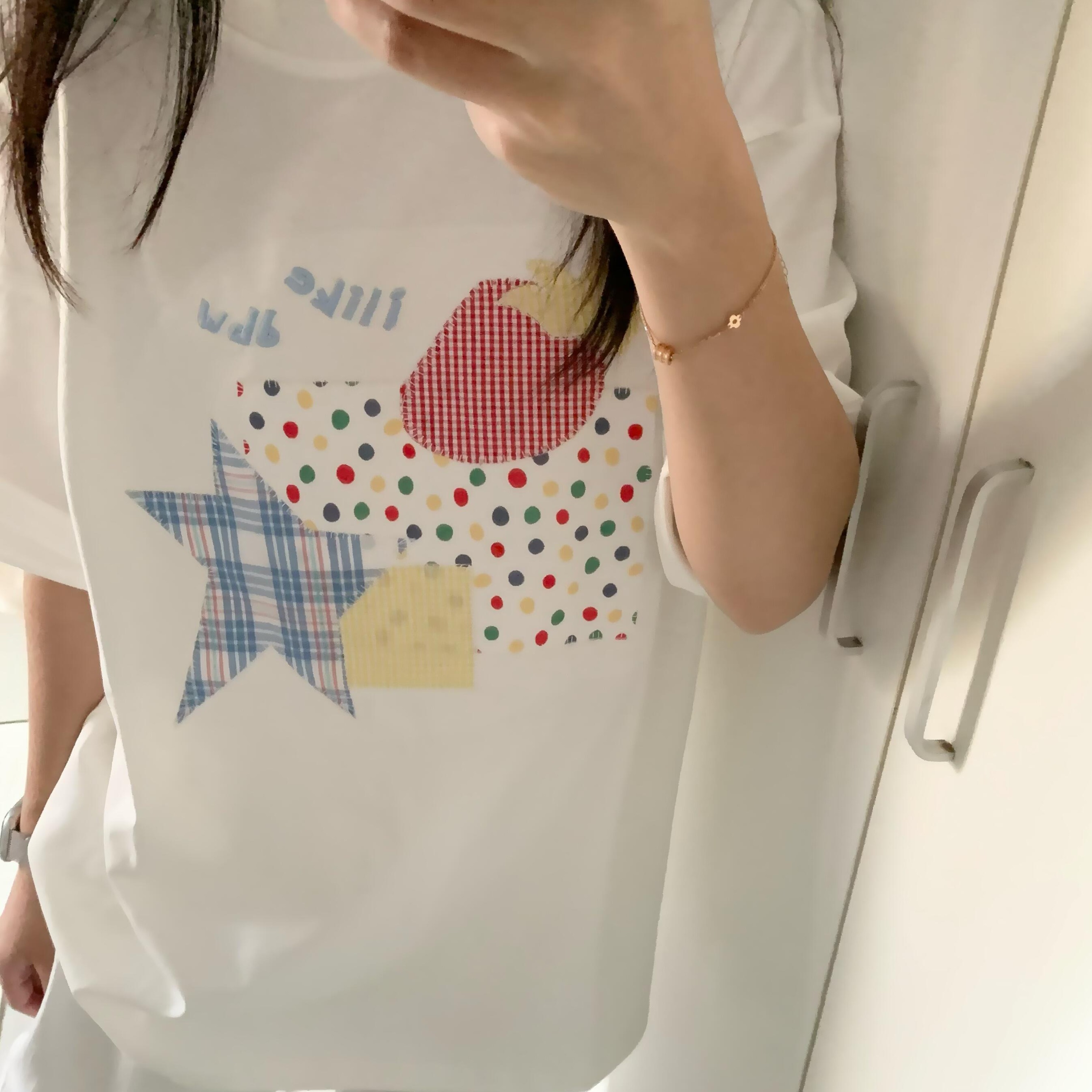 230 크 순면 프린트 반팔 티셔츠 여성 출처 높은 품질