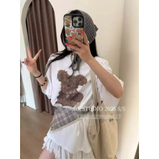 批发21支纯棉-210克 后包领 夏装韩系短袖T恤女韩版宽松<b class='q'>大码</b>印花