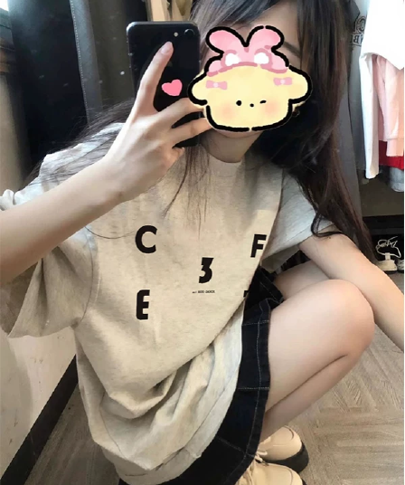 빗질하다 순면 230 크 순면 반팔 루즈핏 가을 어깨 프린트 티셔츠 여름 맨위 디자인 센스 작은 대중