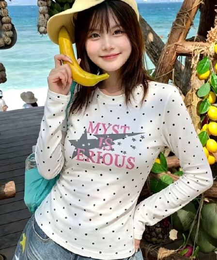 220 그램 40 빗질하다 92 면 8 암모니아 Lun 도트 무늬 몸매 가꾸기 긴팔 티셔츠 여성