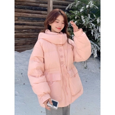 批发白鸭绒 冬季新款韩版小个子加厚保暖羽绒服女 收腰显瘦连帽面包服