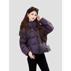 批发白鸭绒 2026冬季新款羽绒服女云感泡芙气质短款设计感面包服外套